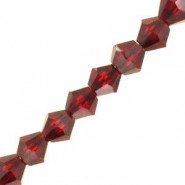 Top Facet Bicone kralen 6mm Tranparent deep red